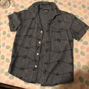 Gymboree Nautical bottom down short sleeve shirt.